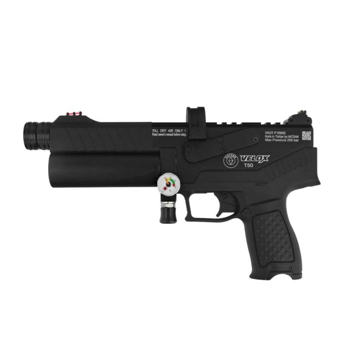 Hatsan Velox T50 Black PCP Luchtdrukpistool Cal .50 / 10 Joule