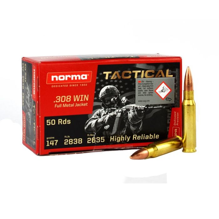 Norma Tactical .308 Win. FMJ 147 Grain / 50 stuks