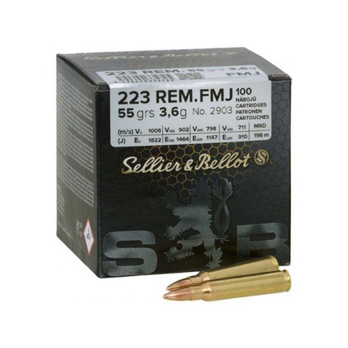 Sellier & Bellot .223 Rem FMJ 55 Gr. 100 Stuks