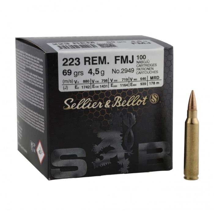 Sellier & Bellot .223 Rem FMJ 69 Gr. 100 Stuks