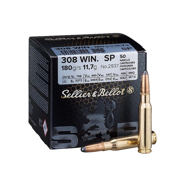 Sellier& Bellot .308 Win. Soft Point 180 Gr. 50 Stuks